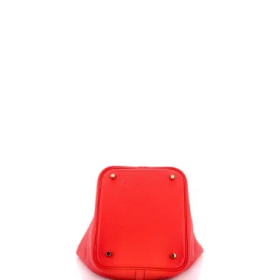 Pre-owned Hermes  Hermes Picotin Lock Bag Clemence Mm In Red