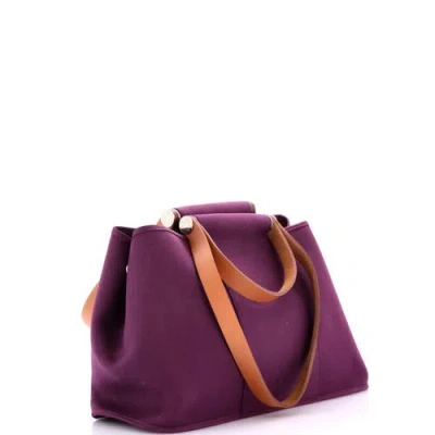 Pre-owned Hermes  Hermes Cabag Elan Toile And Leather 39 In Red