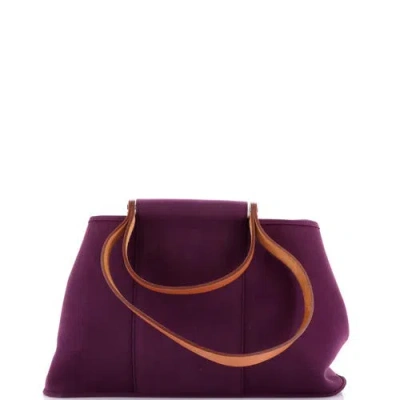 Pre-owned Hermes  Hermes Cabag Elan Toile And Leather 39 In Red