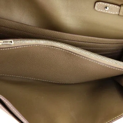 Pre-owned Hermes  Hermes Constance To Go Wallet Epsom In Brown