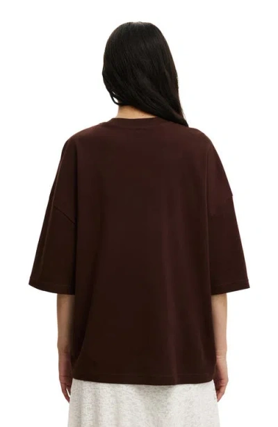 Cotton On The Oversized Crew Tee In Brown