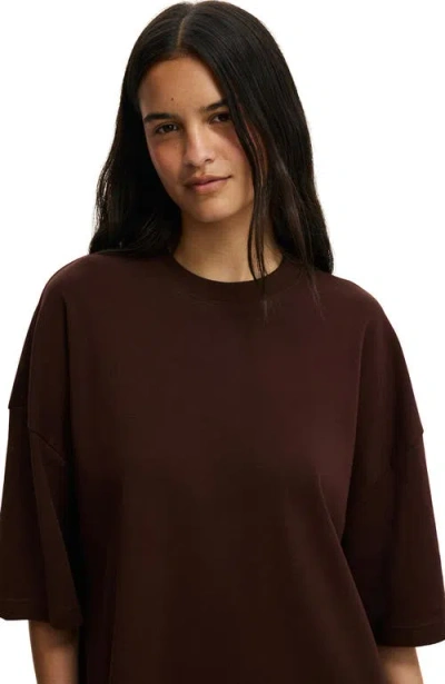 Cotton On The Oversized Crew Tee In Brown