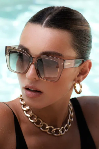 Freyrs Eyewear Bon Chic Oversized Square Sunglasses In Brown