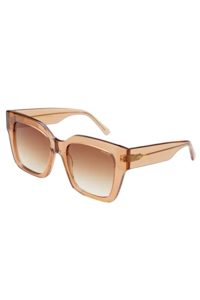 Freyrs Eyewear Bon Chic Oversized Square Sunglasses In Brown