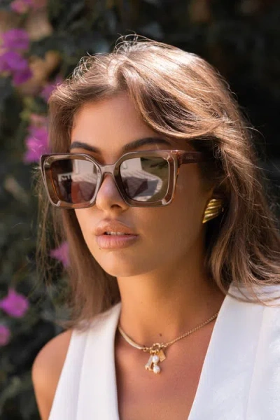 Freyrs Eyewear Coco Square Sunglasses In Brown