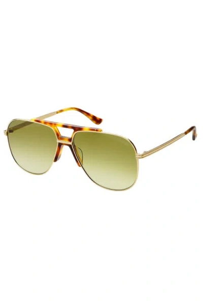 Freyrs Eyewear Logan Aviator Sunglasses In Gold