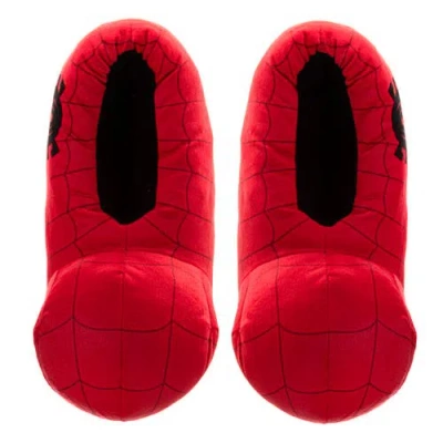 Spider-man Cozy Plush Fun Slippers In Red