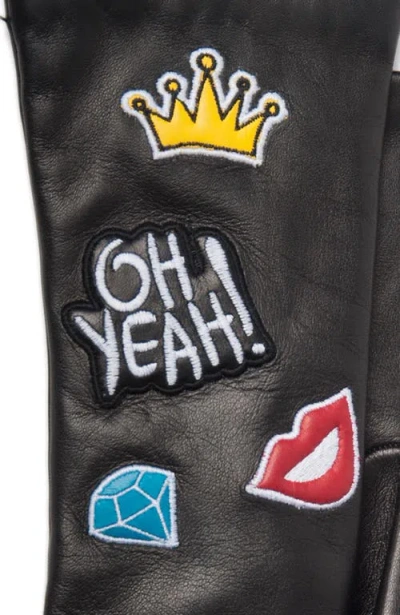 Portolano Leather Gloves With Patches In Black