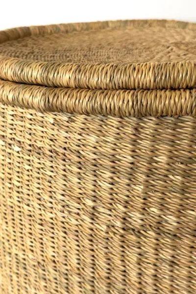 Mbare Handwoven Hamper With Lid In Brown