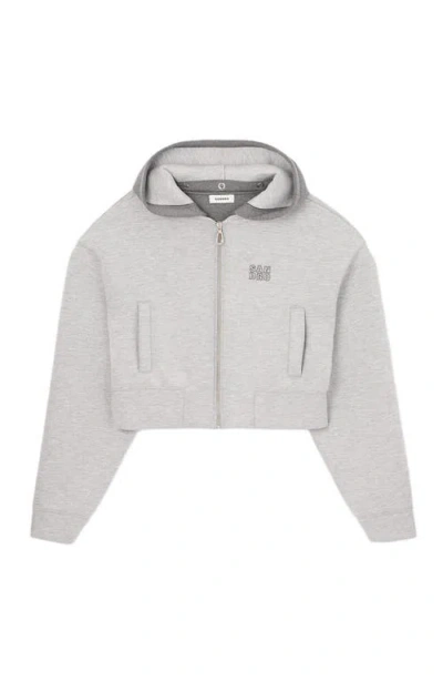 Sandro Hooded Sweatshirt Jacket In Gray