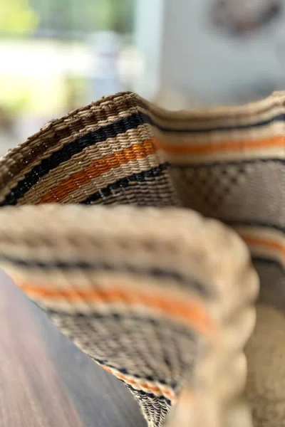 Mbare Handwoven Wave Basket In Multi