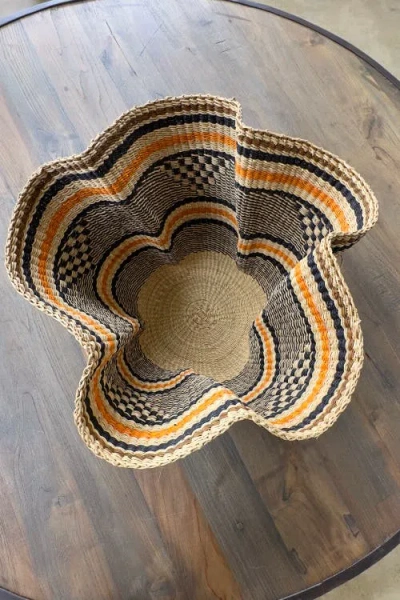 Mbare Handwoven Wave Basket In Multi