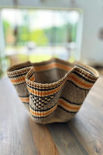Mbare Handwoven Wave Basket In Multi