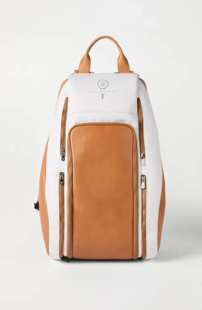 Brunello Cucinelli Zip Leather Backpack In Burgundy