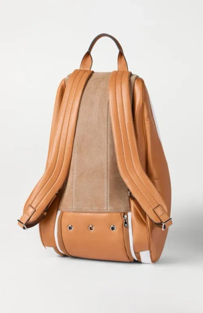 Brunello Cucinelli Zip Leather Backpack In Burgundy