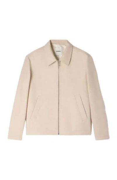 Sandro Zip-up Jacket In Neutral