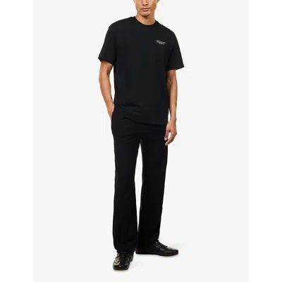 Givenchy Black Crewneck T-shirt With Logo Patch On The Front In Cotton Man