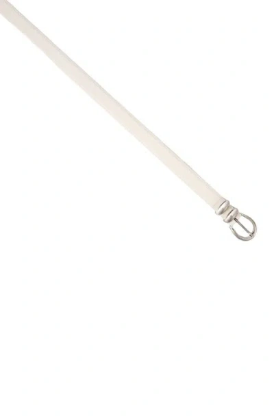 Sandro Smooth Leather Metal Buckle Belt In White