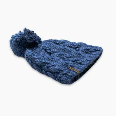 Turtle Fur Millie Wool Pom Beanie In Blue