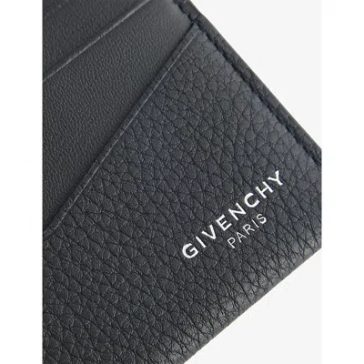 Givenchy Mens Black Foiled-branding Leather Cardholder In Black