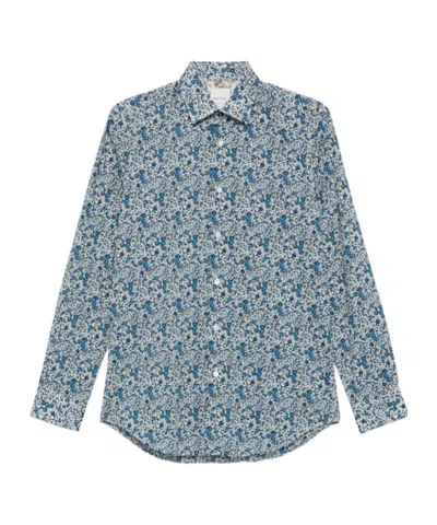 Paul Smith Printed Pattern Shirt In Blue