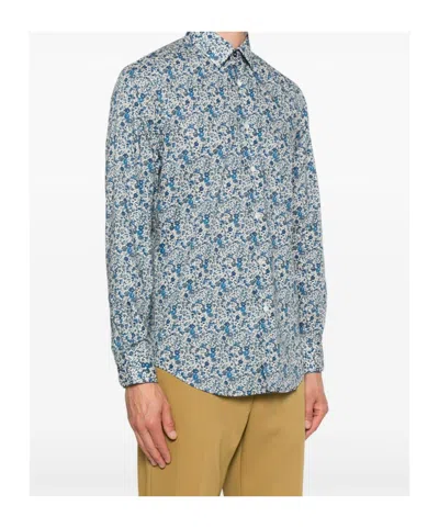 Paul Smith Printed Pattern Shirt In Blue