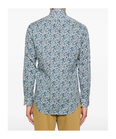 Paul Smith Printed Pattern Shirt In Blue