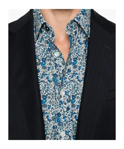 Paul Smith Printed Pattern Shirt In Blue