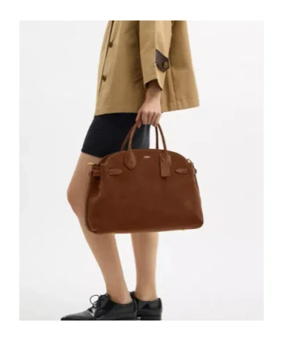 Coach Empire 40 Soft Suede Carryall Crossbody Bag In Brown