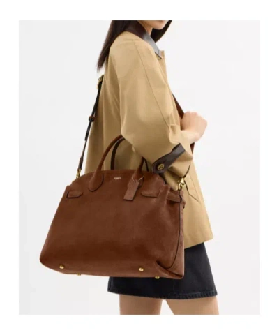 Coach Empire 40 Soft Suede Carryall Crossbody Bag In Brown