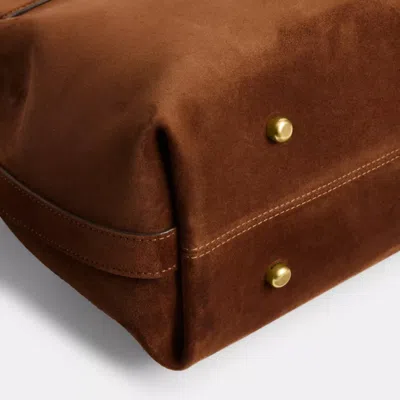 Coach Empire 40 Soft Suede Carryall Crossbody Bag In Brown