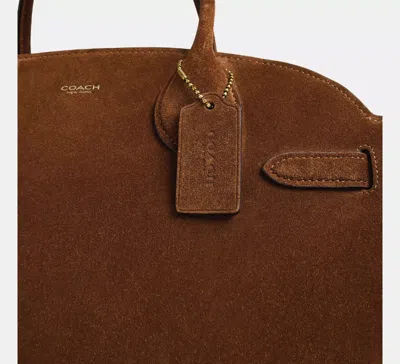 Coach Empire 40 Soft Suede Carryall Crossbody Bag In Brown