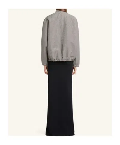 Courrèges Courreges Buckle Houndstooth Bomber Jacket Women In Gray