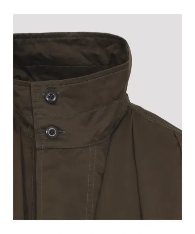 Lemaire Soft Pleated Buttoned Jacket In Brown