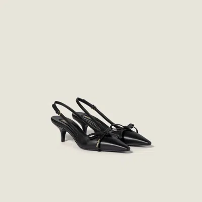 Miu Miu Chic Leather Kitten Heel Pumps With Buckle In Black