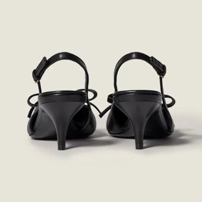 Miu Miu Chic Leather Kitten Heel Pumps With Buckle In Black