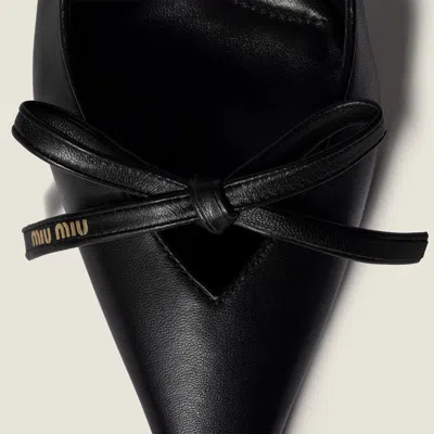 Miu Miu Chic Leather Kitten Heel Pumps With Buckle In Black