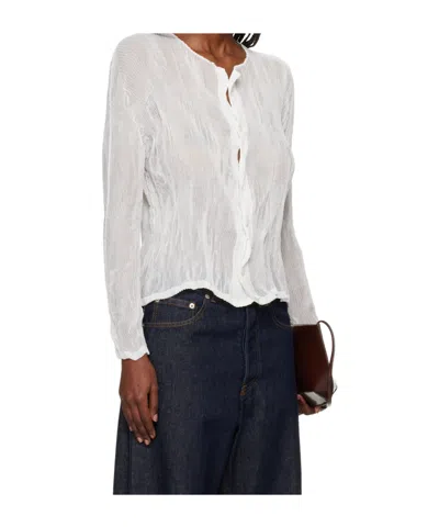 Issey Miyake Button-down Long-sleeved Knitwear In White