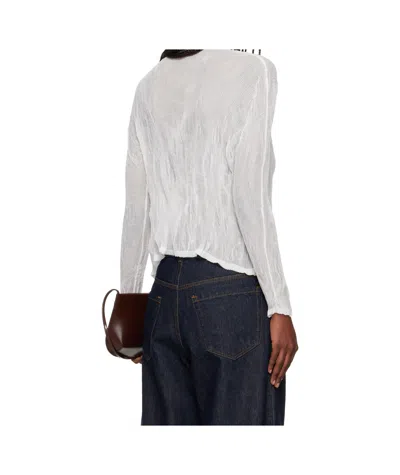 Issey Miyake Button-down Long-sleeved Knitwear In White