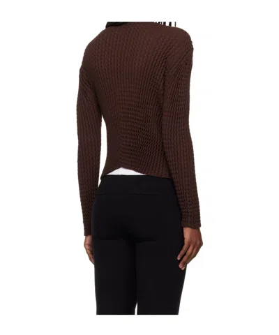 Issey Miyake Button-down Long-sleeved Knitwear In Brown