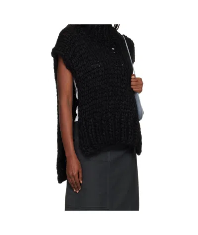 Issey Miyake Turtleneck Knit Sweater In Black
