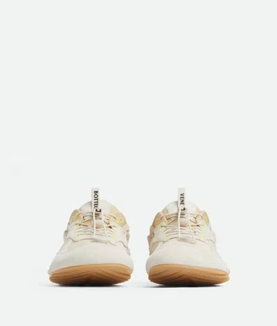 Bottega Veneta Orbit Suede Mesh Low-top Sneakers In White