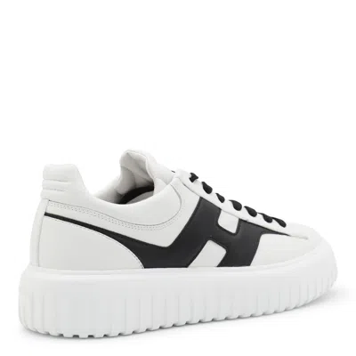 Hogan H-stripes Low-top Sneakers With Smooth Leather Upper In White