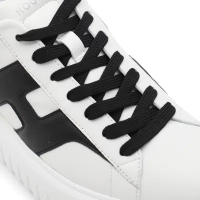 Hogan H-stripes Low-top Sneakers With Smooth Leather Upper In White