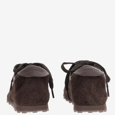 Jacquemus The Tennis Leather-trimmed Suede Sneakers In Brown