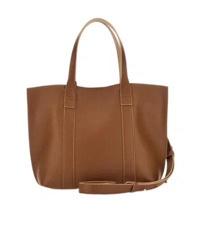 Hogan Script Shopping Bag Small In Brown