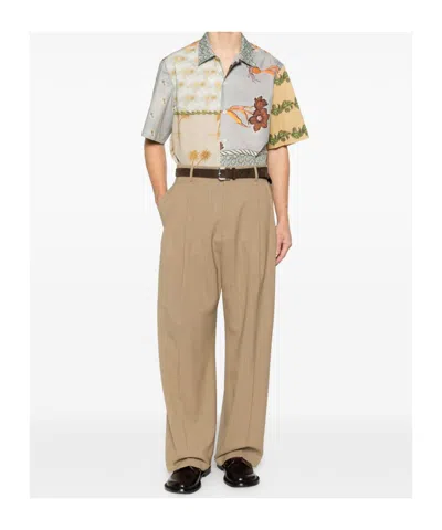 Paul Smith Textile Patchwork Muted Tones Casual Shirt In Multi