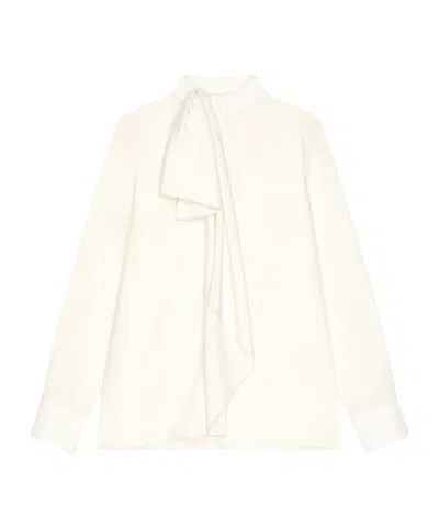 Givenchy Long Sleeve Blouse Draped Bow Detail In Neutral
