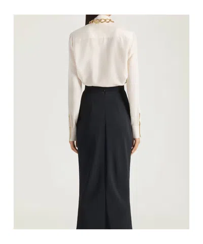 Givenchy Long Sleeve Blouse Draped Bow Detail In Neutral