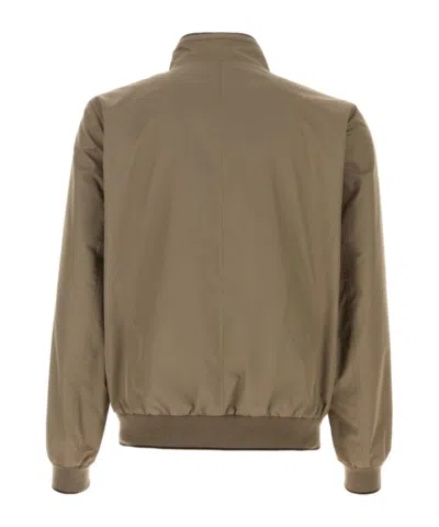 Moorer Polyester Manetti Jacket High Collar Design In Brown